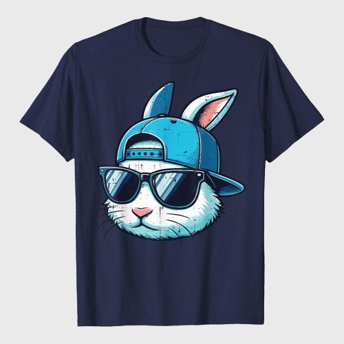Easter Bunny Face Baseball Cap Sunglasses Rabbit T-Shirt