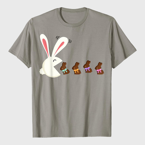 Funny Easter Rabbit Eating Chocolate Easter Bunnies Unisex T-Shirt
