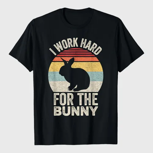 Vintage Retro I Work Hard For The Bunny T-Shirt