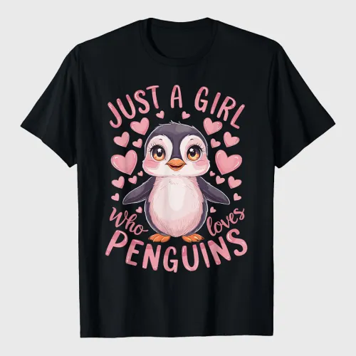 Funny Penguin Animal Just A Girl Who Loves Penguins T-Shirt