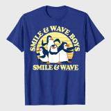 Penguins Smile And Wave Sunset Text Poster T-Shirt