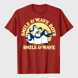 Penguins Smile And Wave Sunset Text Poster T-Shirt