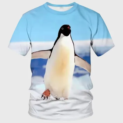 Cute Penguins Print T-Shirt