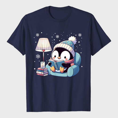 Cute Penguin Reading T-Shirt