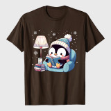 Cute Penguin Reading T-Shirt