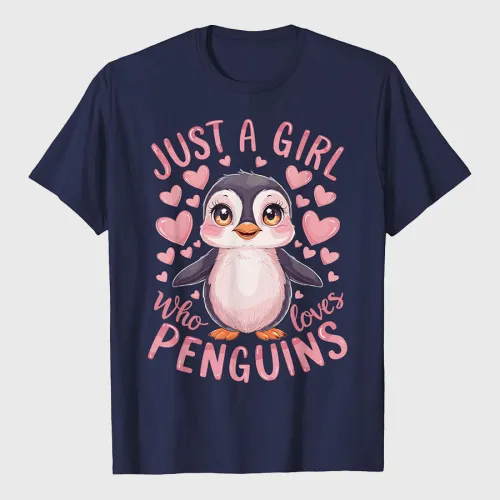 Funny Penguin Animal Just A Girl Who Loves Penguins T-Shirt