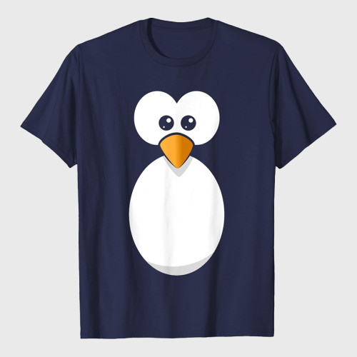 Halloween Penguin Costumes Funny Penguin Face Design Easy Costume Penguin T-Shirt