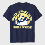 Penguins Smile And Wave Sunset Text Poster T-Shirt