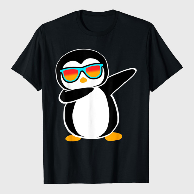 Cute Penguin Novelty Apparel Dabbing Penguin Cute Animal Birthday Party Gift T-Shirt