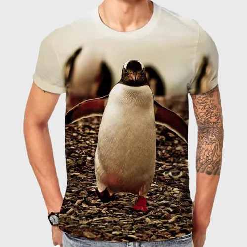 Funny Penguin Print T-Shirt