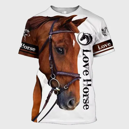 Love Horse Print T-Shirt