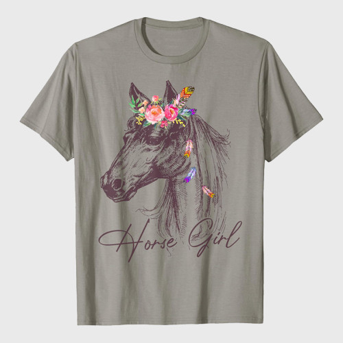 Horse Girl Shirt Horse Horseback Riding T-Shirt