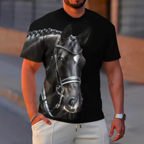 Summer Animal Horse Graphic T-Shirt