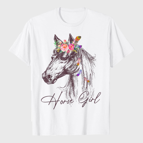 Horse Girl Shirt Horse Horseback Riding T-Shirt