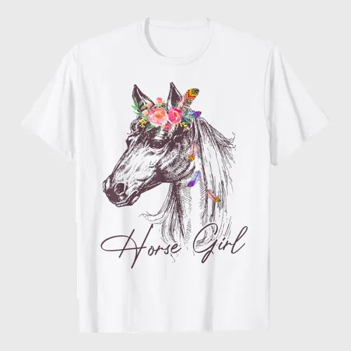 Horse Girl Shirt Horse Horseback Riding T-Shirt