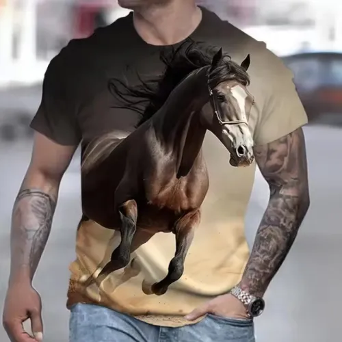 Mens Horse Print T-Shirt
