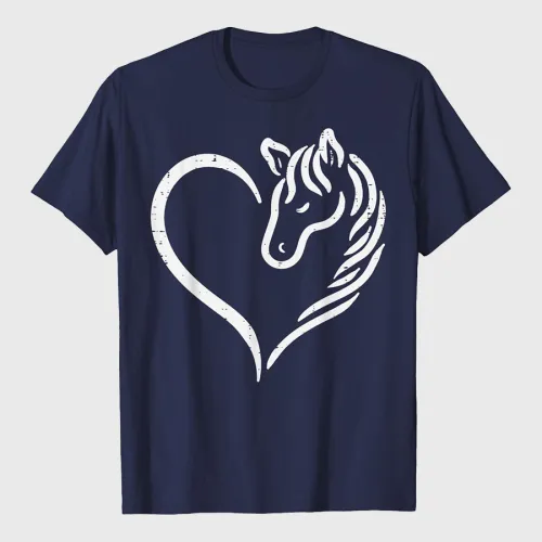 Heart Horse Cute Love Equestrian T-Shirt