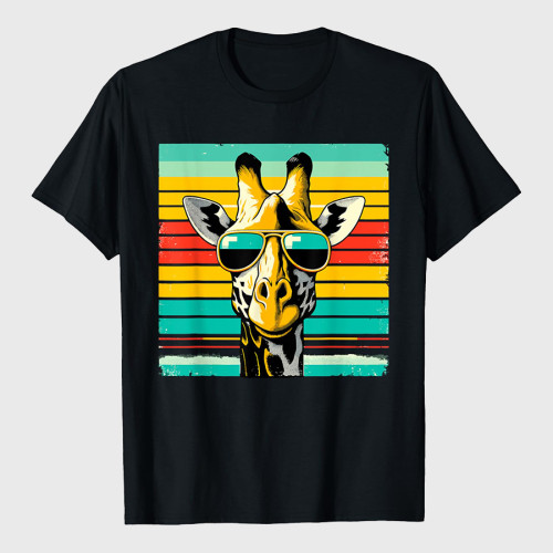 Cool Retro Giraffe Sunglasses T-Shirt