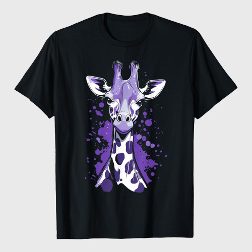 Stylish Giraffe With Purple Spots T-Shirt