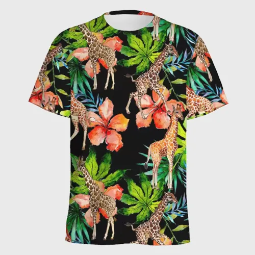 Tropical Giraffe Graphic T-Shirt