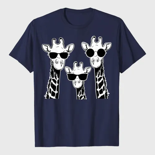 Giraffes Family With Sunglasses Giraffe T-Shirt
