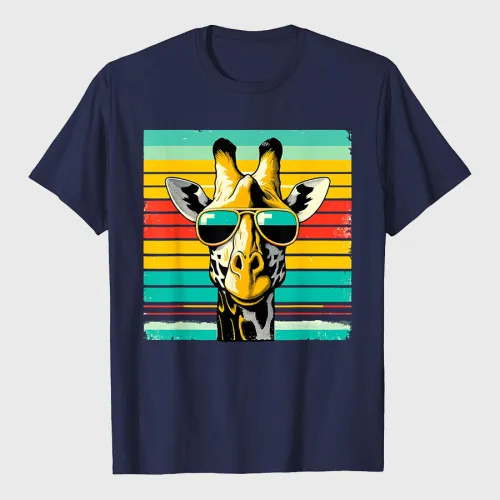 Cool Retro Giraffe Sunglasses T-Shirt
