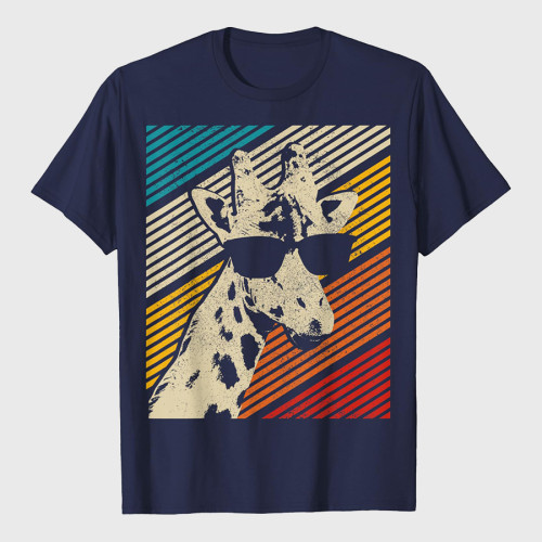 Vintage Giraffe Sunglasses Funny Gift T-Shirt