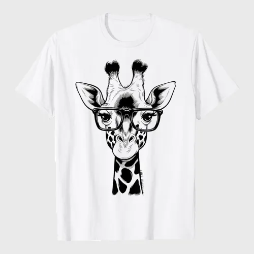 Cute Giraffe Graphic Casual Summer Funny Cool Animal Lover T-Shirt