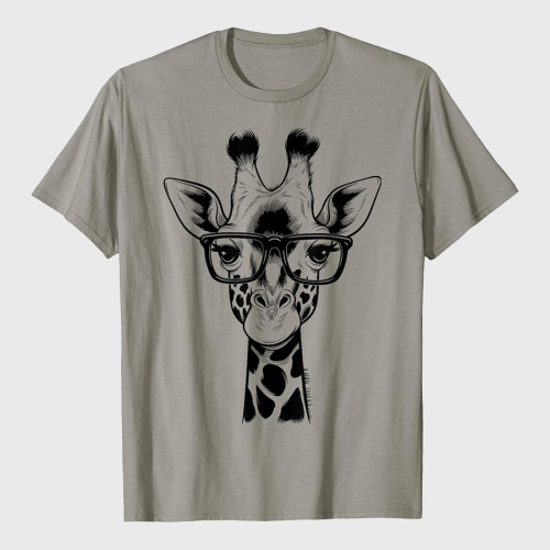 Cute Giraffe Graphic Casual Summer Funny Cool Animal Lover T-Shirt