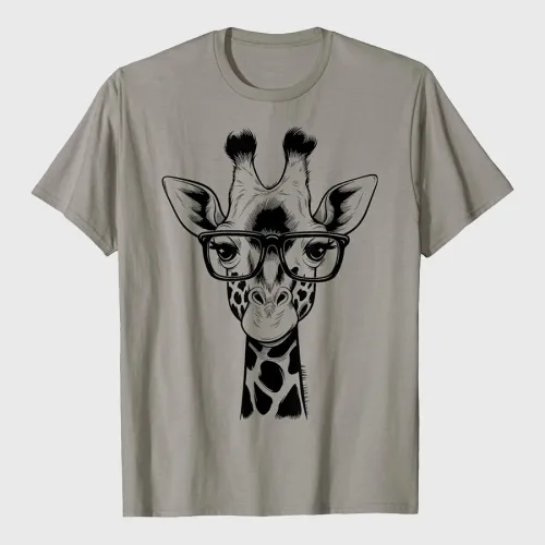 Cute Giraffe Graphic Casual Summer Funny Cool Animal Lover T-Shirt