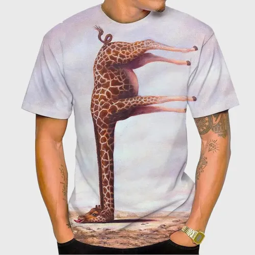 Mens Giraffe Graphic T-Shirt