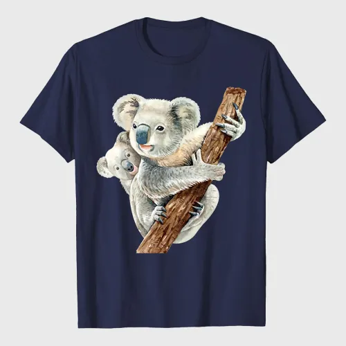 Cute Koala Bear And Baby Realistic Watercolor T-Shirt
