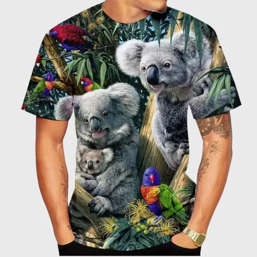 Koala Family Graphic T-Shirt