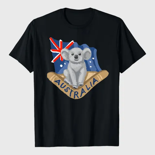 Australia Marking Flags Koala Boomerang T-Shirt