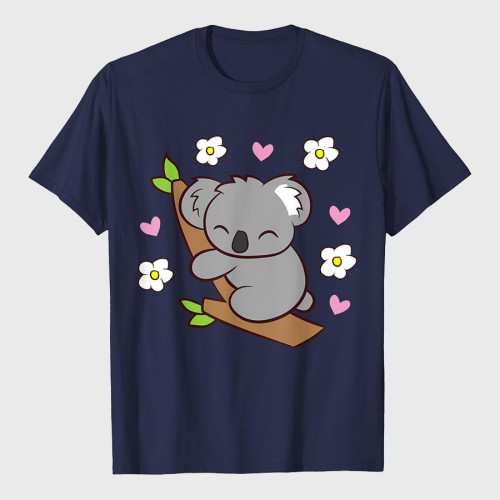 Cute Koala Bear With Flowers Australia Koala T-Shirt
