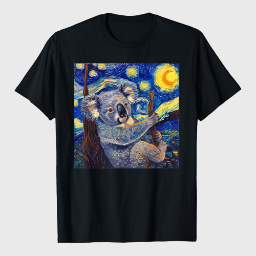 Koala Van Gogh Style Starry Night T-Shirt