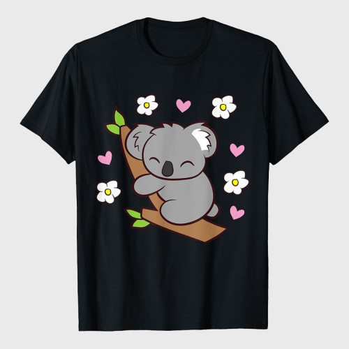 Cute Koala Bear With Flowers Australia Koala T-Shirt
