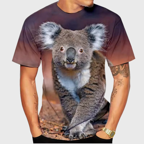 Cute Mens Koala Printed T-Shirt