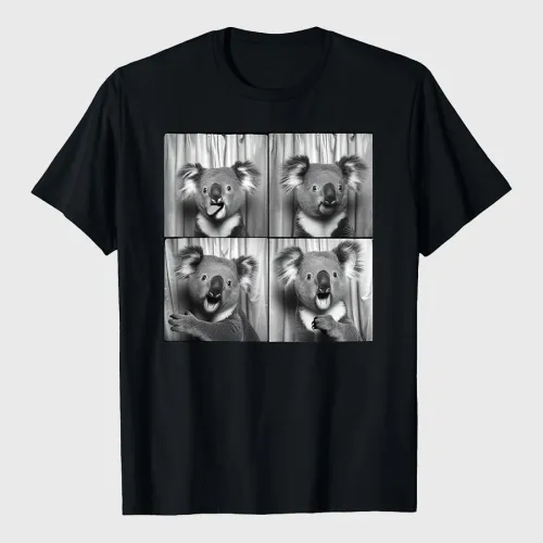 Funny Koala Face Laughing Koala Animal Photo Cute Koala T-Shirt