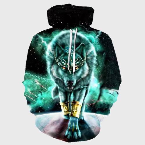 Lightning Fierce Wolf Hoodie