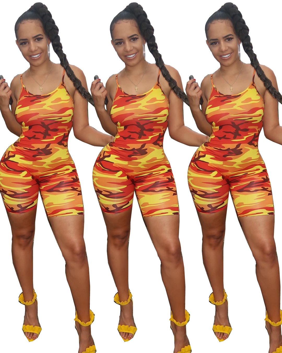 Women spaghetti strap floral print casual club vacation jumpsuit pants set 2pc