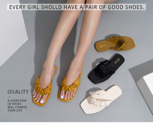 Women's comfortable flat solid color soft sandals