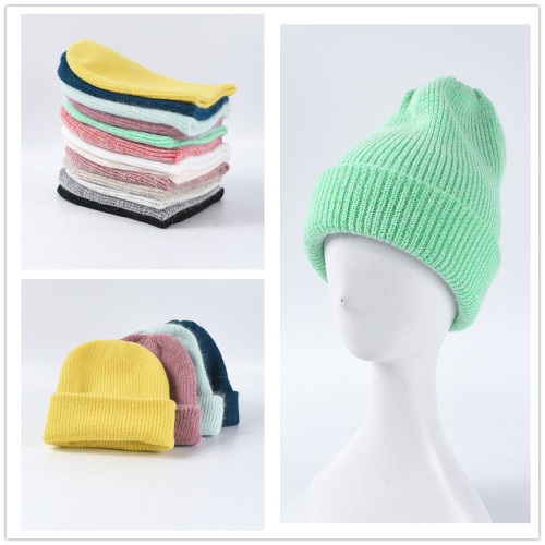 (ebay price:$14.2)Women's Mens Pure Color Consise Fall Winter Warm Knitted Hat