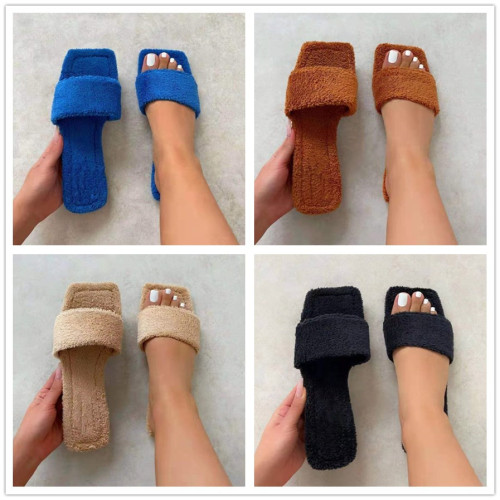 (ebay price:$24.03)Women's ladies fashion casual home fluffy platform slippers sandals