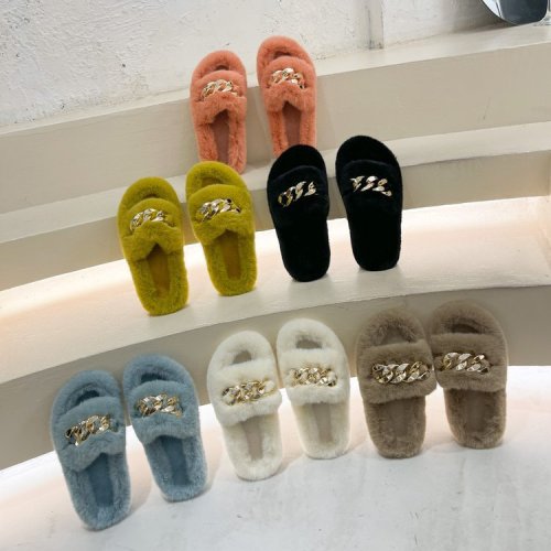 (ebay price:$23.52)Women's ladies fashion casual home fluffy platform slippers sandals