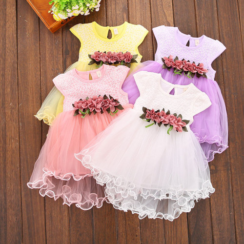 Toddler Girls Dress Baby Floral Princess Tulle Skirt Birthday Party Clothes