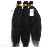 11A Human Hair Kinky Straight 1 Bundle 100% Unprocessed  Virgin Remy Hair Weave  Human Hair Extensions Natural Black Color Pango