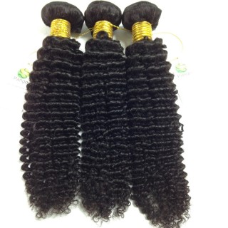 11A Human Hair Kinky Curly 1 Bundle 100% Unprocessed  Virgin Remy Hair Weave  Human Hair Extensions Natural Black Color Pango