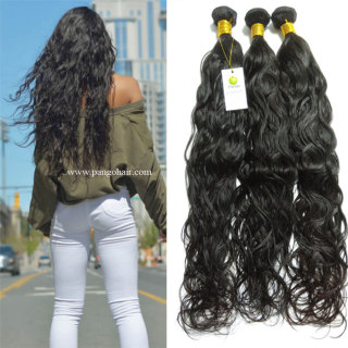 11A Human Hair water Wave 1 Bundle 100% Unprocessed Virgin Remy Hair Weave Human Hair Extensions Natural Black Color Pango