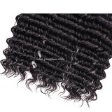 9A Human Hair Deep Wave 3 Bundles With Closure 100% Unprocessed Virgin Hair Weave Human Hair Extensions Natural Black Color Pango